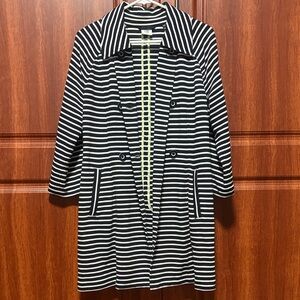 CAbi Navy and White Striped Pea Coat